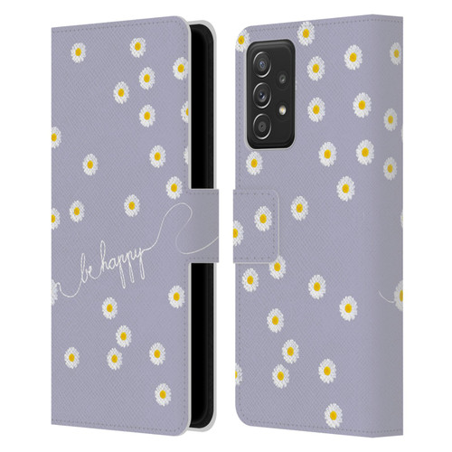Monika Strigel Happy Daisy Lavender Leather Book Wallet Case Cover For Samsung Galaxy A53 5G (2022)