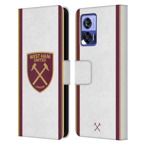 West Ham United FC 2024/25 Crest Kit Third Leather Book Wallet Case Cover For Motorola Edge 30 Neo 5G