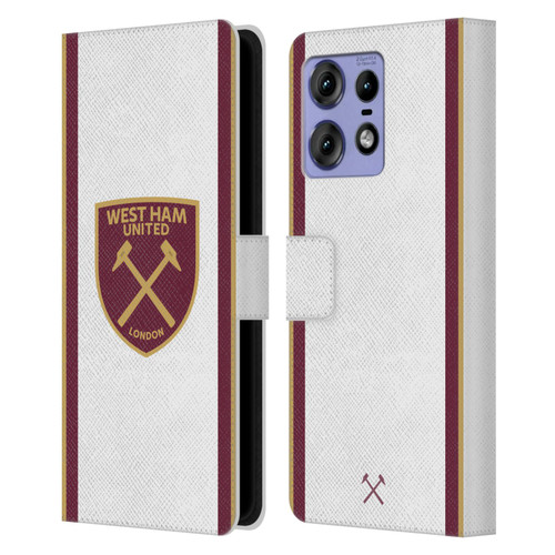 West Ham United FC 2024/25 Crest Kit Third Leather Book Wallet Case Cover For Motorola Edge 50 Pro