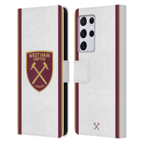 West Ham United FC 2024/25 Crest Kit Third Leather Book Wallet Case Cover For Samsung Galaxy S21 Ultra 5G