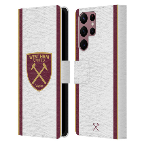 West Ham United FC 2024/25 Crest Kit Third Leather Book Wallet Case Cover For Samsung Galaxy S22 Ultra 5G