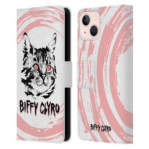 Biffy Clyro Graphics Cat Leather Book Wallet Case Cover For Apple iPhone 13