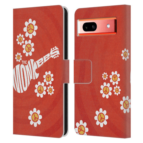 The Monkees Graphics Pattern In Red Leather Book Wallet Case Cover For Google Pixel 7a