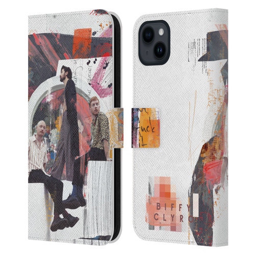 Biffy Clyro Graphics Band Art Leather Book Wallet Case Cover For Apple iPhone 15 Plus