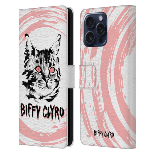 Biffy Clyro Graphics Cat Leather Book Wallet Case Cover For Apple iPhone 16 Pro Max