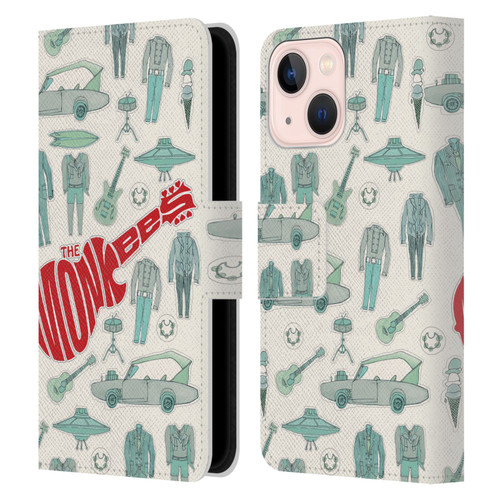 The Monkees Graphics Pattern Leather Book Wallet Case Cover For Apple iPhone 13 Mini