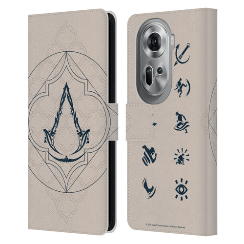 Assassin's Creed Mirage Graphics Crest Leather Book Wallet Case Cover For OPPO Reno11 Pro