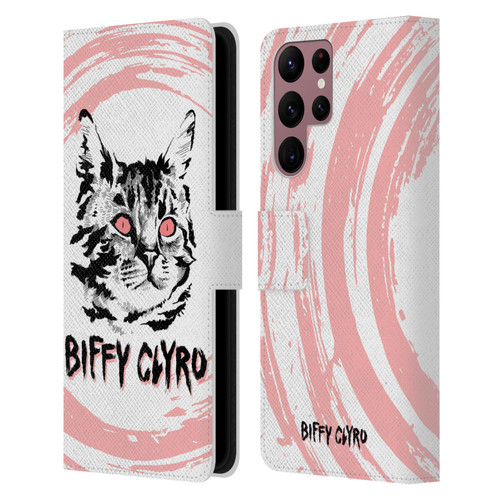 Biffy Clyro Graphics Cat Leather Book Wallet Case Cover For Samsung Galaxy S22 Ultra 5G