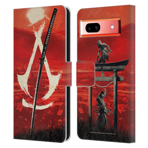 Assassin's Creed Shadows Graphics Crest Katana Leather Book Wallet Case Cover For Google Pixel 7a