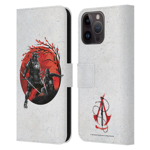 Assassin's Creed Shadows Graphics Japan Flag Characters Leather Book Wallet Case Cover For Apple iPhone 15 Pro Max