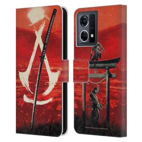 Assassin's Creed Shadows Graphics Crest Katana Leather Book Wallet Case Cover For OPPO Reno8 4G