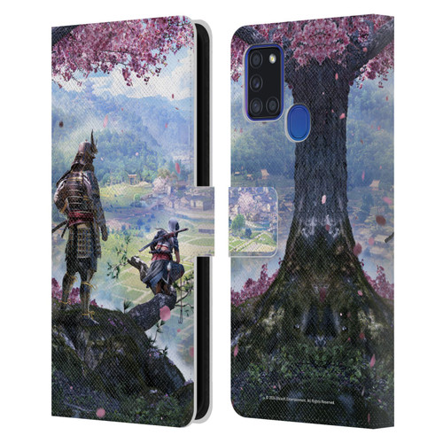 Assassin's Creed Shadows Graphics Key Art Leather Book Wallet Case Cover For Samsung Galaxy A21s (2020)