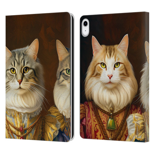 Michael David Ward Animals Fancy Cats Leather Book Wallet Case Cover For Apple iPad 10.9 2022/2025