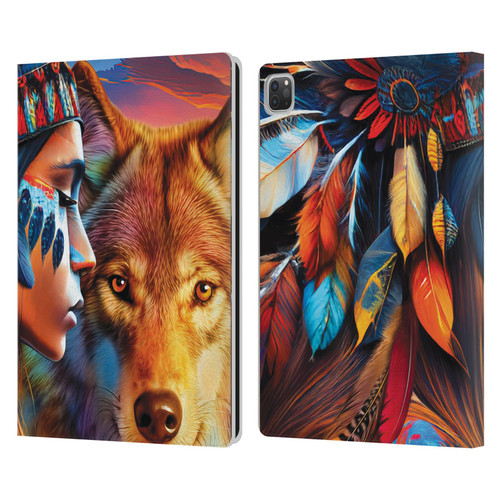 Michael David Ward Animals Wolf Leather Book Wallet Case Cover For Apple iPad Pro 13 M4 2024