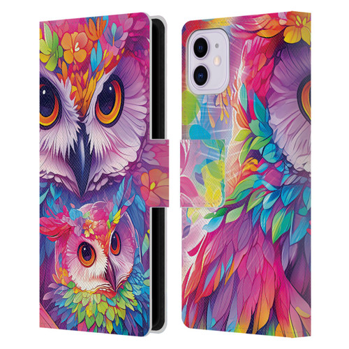 Michael David Ward Animals Owl Love You Forever Leather Book Wallet Case Cover For Apple iPhone 11