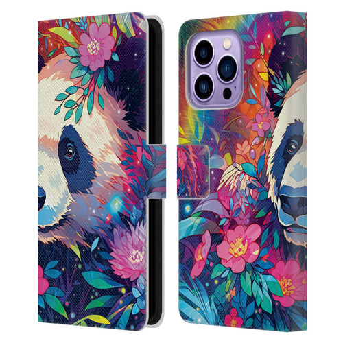 Michael David Ward Animals Panda Leather Book Wallet Case Cover For Apple iPhone 14 Pro Max