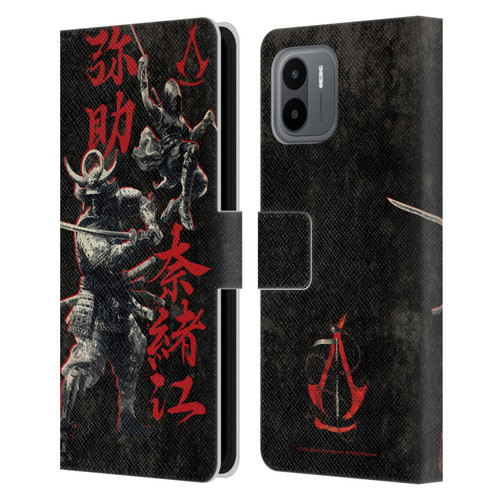 Assassin's Creed Shadows Graphics Yasuke Naoe Kanji Leather Book Wallet Case Cover For Xiaomi Redmi A2