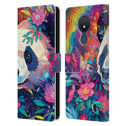 Michael David Ward Animals Panda Leather Book Wallet Case Cover For Nokia C21