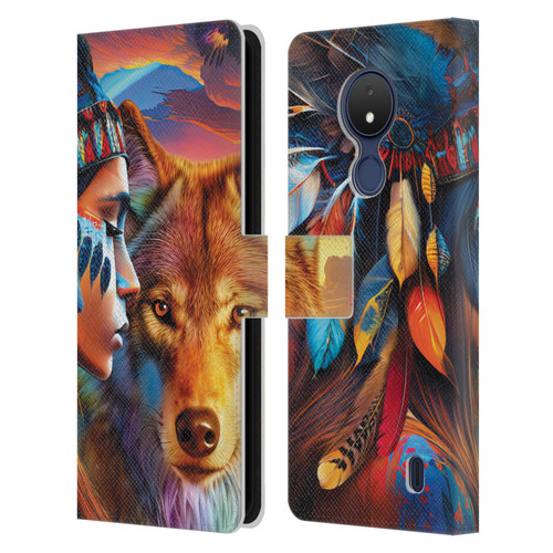 Michael David Ward Animals Wolf Leather Book Wallet Case Cover For Nokia C21