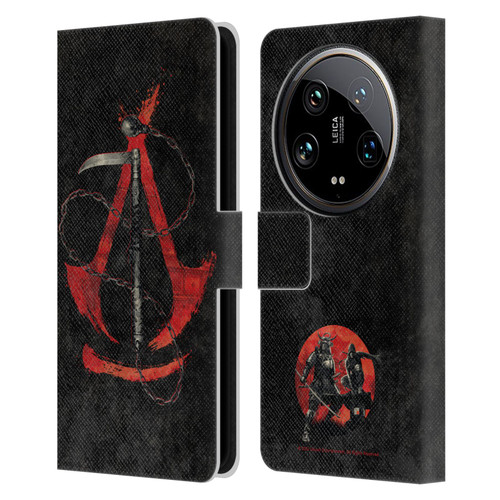 Assassin's Creed Shadows Graphics Kusarigama Leather Book Wallet Case Cover For Xiaomi 14 Ultra