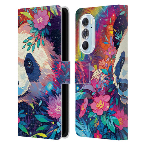 Michael David Ward Animals Panda Leather Book Wallet Case Cover For Motorola Edge X30