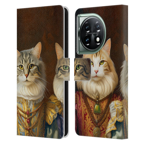 Michael David Ward Animals Fancy Cats Leather Book Wallet Case Cover For OnePlus 11 5G