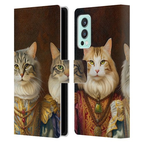 Michael David Ward Animals Fancy Cats Leather Book Wallet Case Cover For OnePlus Nord 2 5G