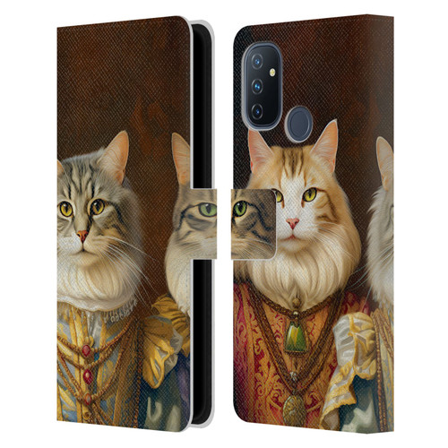 Michael David Ward Animals Fancy Cats Leather Book Wallet Case Cover For OnePlus Nord N100