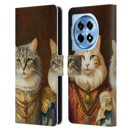 Michael David Ward Animals Fancy Cats Leather Book Wallet Case Cover For OnePlus 12R