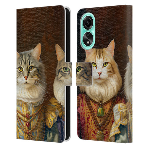 Michael David Ward Animals Fancy Cats Leather Book Wallet Case Cover For OPPO A78 4G
