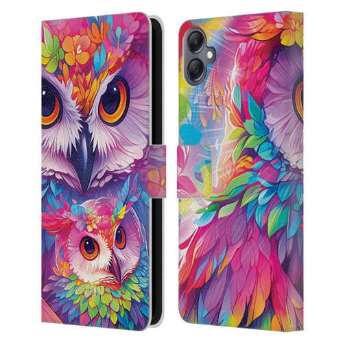 Michael David Ward Animals Owl Love You Forever Leather Book Wallet Case Cover For Samsung Galaxy A05