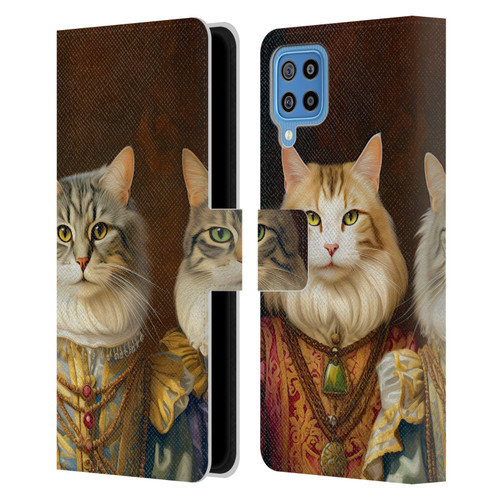 Michael David Ward Animals Fancy Cats Leather Book Wallet Case Cover For Samsung Galaxy F22 (2021)