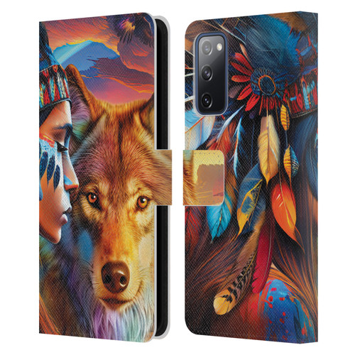 Michael David Ward Animals Wolf Leather Book Wallet Case Cover For Samsung Galaxy S20 FE / 5G