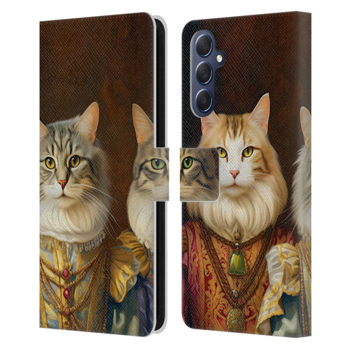 Michael David Ward Animals Fancy Cats Leather Book Wallet Case Cover For Samsung Galaxy M54 5G