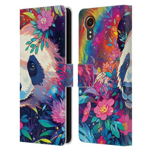 Michael David Ward Animals Panda Leather Book Wallet Case Cover For Samsung Galaxy Xcover7 5G