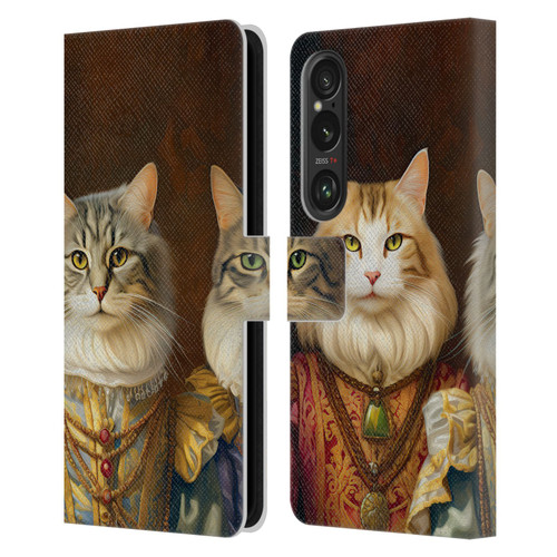 Michael David Ward Animals Fancy Cats Leather Book Wallet Case Cover For Sony Xperia 1 VI 5G