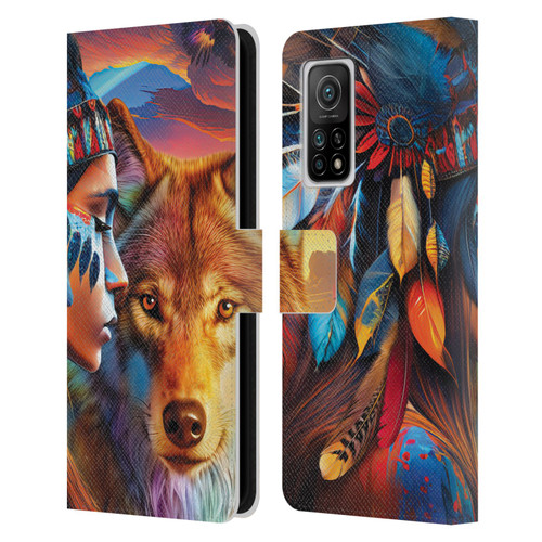 Michael David Ward Animals Wolf Leather Book Wallet Case Cover For Xiaomi Mi 10T 5G