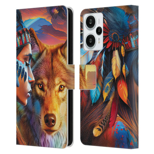 Michael David Ward Animals Wolf Leather Book Wallet Case Cover For Xiaomi Redmi Note 12T