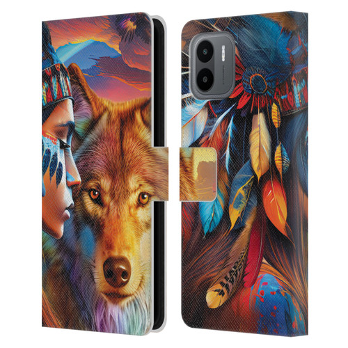 Michael David Ward Animals Wolf Leather Book Wallet Case Cover For Xiaomi Redmi A2