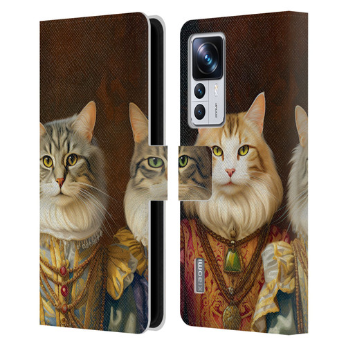 Michael David Ward Animals Fancy Cats Leather Book Wallet Case Cover For Xiaomi 12T Pro