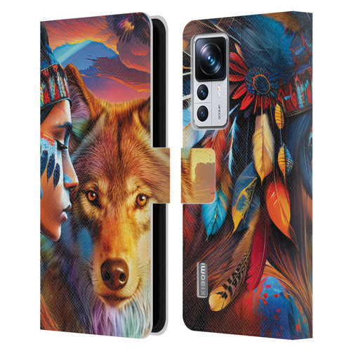 Michael David Ward Animals Wolf Leather Book Wallet Case Cover For Xiaomi 12T Pro