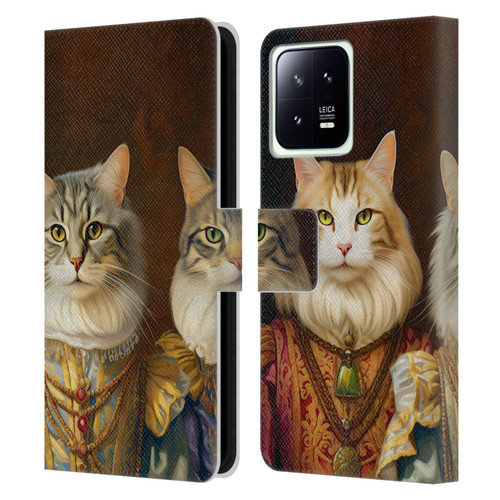 Michael David Ward Animals Fancy Cats Leather Book Wallet Case Cover For Xiaomi 13 5G
