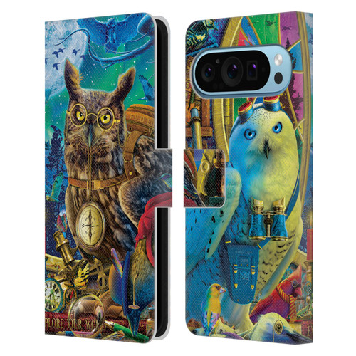 Michael David Ward Fantasy & Whimsical Explorers Leather Book Wallet Case Cover For Google Pixel 9 / Pixel 9 Pro
