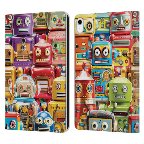 Michael David Ward Fantasy & Whimsical Toy Robots Leather Book Wallet Case Cover For Apple iPad 10.9 2022/2025