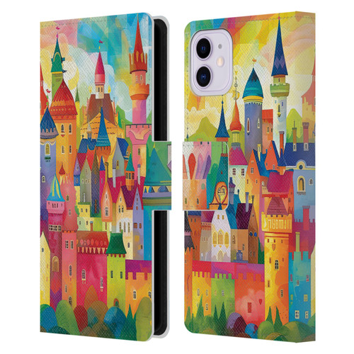 Michael David Ward Fantasy & Whimsical Fairy Tale Castles Leather Book Wallet Case Cover For Apple iPhone 11