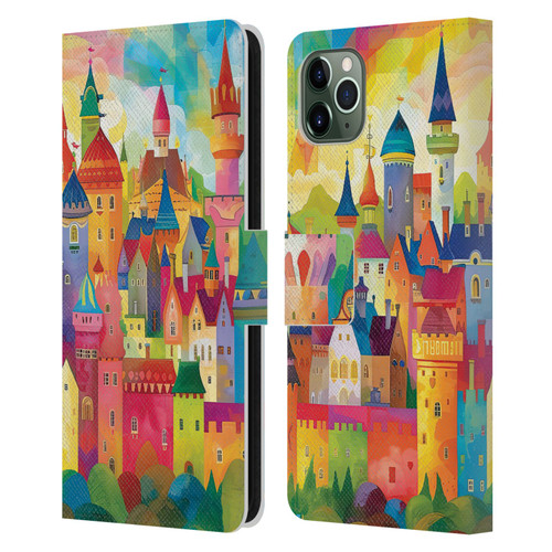 Michael David Ward Fantasy & Whimsical Fairy Tale Castles Leather Book Wallet Case Cover For Apple iPhone 11 Pro Max