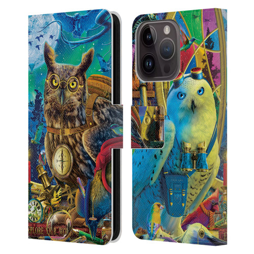 Michael David Ward Fantasy & Whimsical Explorers Leather Book Wallet Case Cover For Apple iPhone 15 Pro