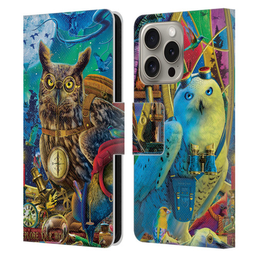Michael David Ward Fantasy & Whimsical Explorers Leather Book Wallet Case Cover For Apple iPhone 16 Pro
