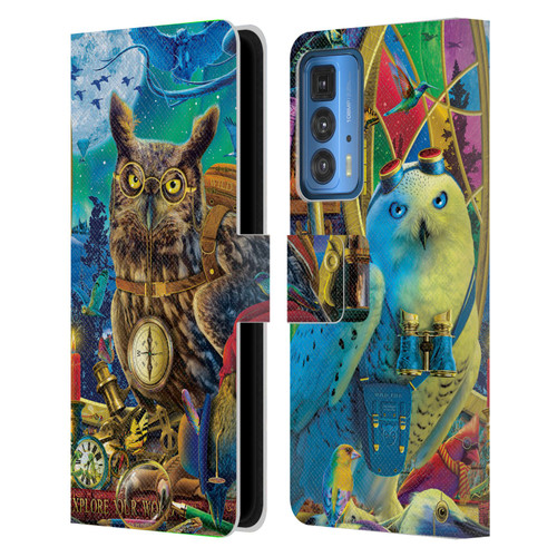 Michael David Ward Fantasy & Whimsical Explorers Leather Book Wallet Case Cover For Motorola Edge (2022)