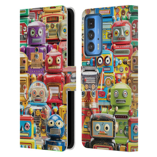 Michael David Ward Fantasy & Whimsical Toy Robots Leather Book Wallet Case Cover For Motorola Edge (2022)